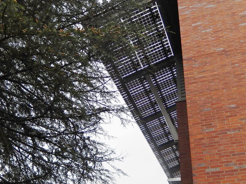 LSX Solar Awning provides shade to this building at Columbia College