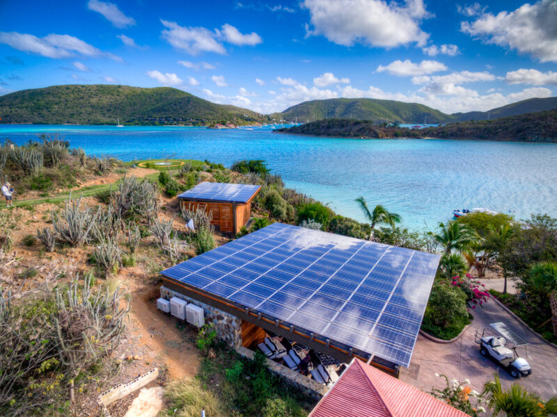Eustatia Island in the British Virgin Islands use solar energy with Lumos LSX solar panels