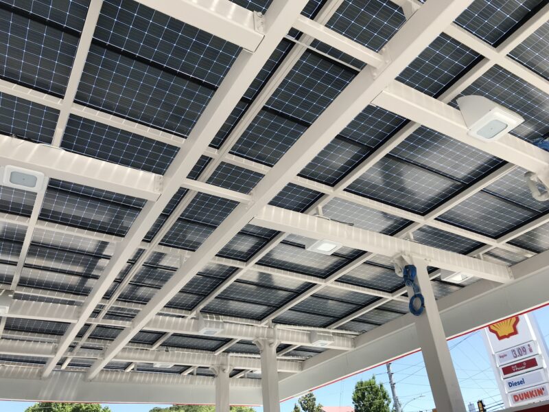 Lumos Solar Gas Station Canopy featuring GSX Module System