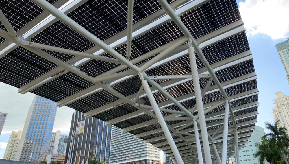 SolarScape Long Span above walkway at Miami Bayfront Park