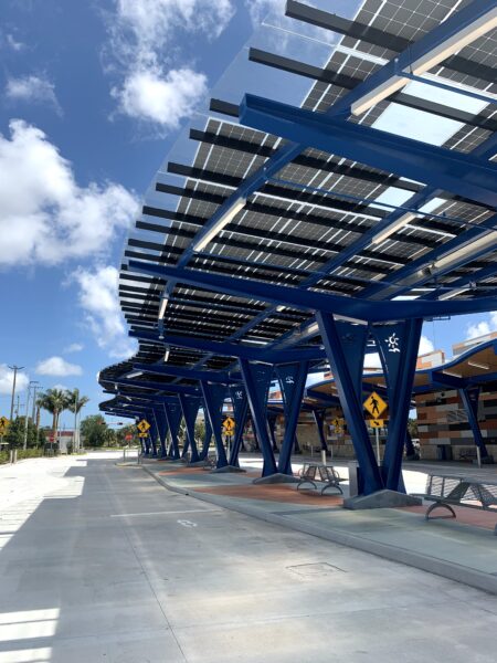 Cantilevered LSX Solar Canopy Lauderhill Mall Transit Center