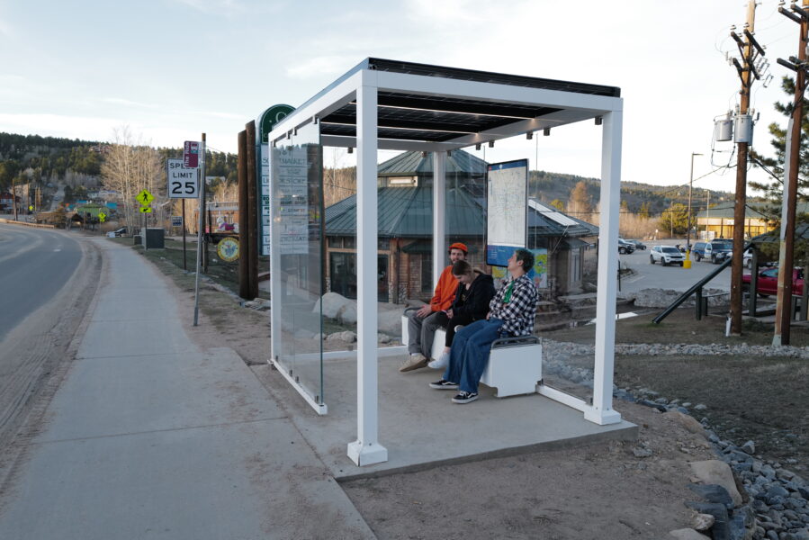 solar-powered transit shelter hub