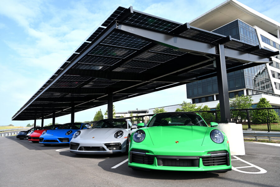 Lumos Vision Solar Panels make up this rad Porsche carport at PCNA!