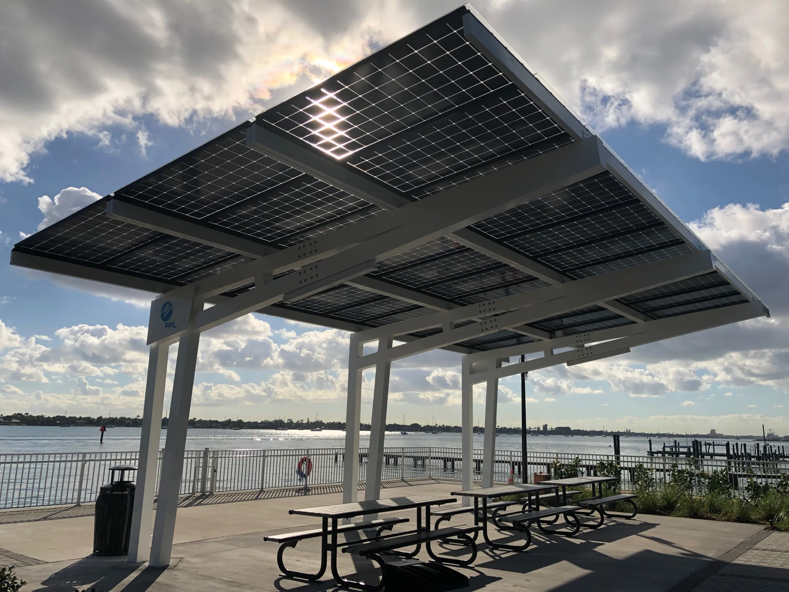Solar shaded seated for Manatee viewing center!